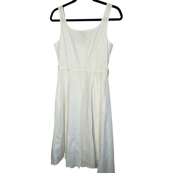A New Day White A Line Sundress NEW Button Front Pockets Size 6 Knee Length - Picture 4 of 11